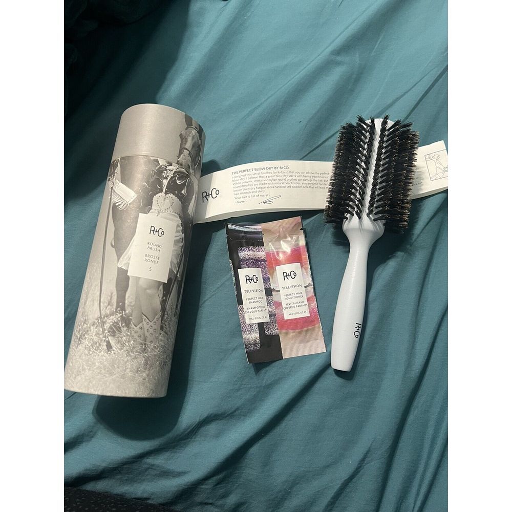 R+Co Round Brush 5 Hair Styling Vegan Boar Bristles Large Barrel Big